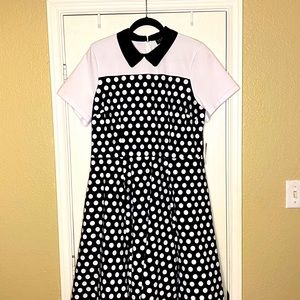 Plus size Polka dot fit & flare dress by Eloquii
